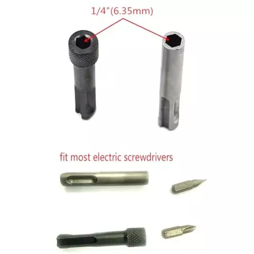 DY TOOLS Screwdriver Drill Bit Adaptor Chrome Venadium Steel Hex Shank 6.35 mm (Pack of 2)