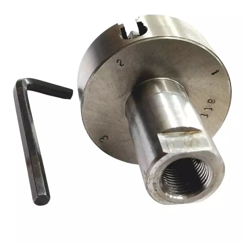 MachEl Lathe Spindle Adapter 3/4 inch (19.05 mm) x 16 TPI to M14 x 1 with 70 mm 4-Jaw Independent Chuck
