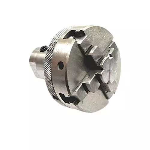 MachEl Lathe Spindle Adapter with 65 mm 4-Jaw Self-Centering Chuck