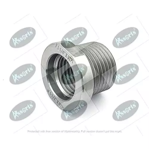 Assorts Headstock Spindle Adapter Alloy Steel Male Thread 1-1/2 Inch x8 TPI to Female Thread 1-1/4 Inch x8 TPI