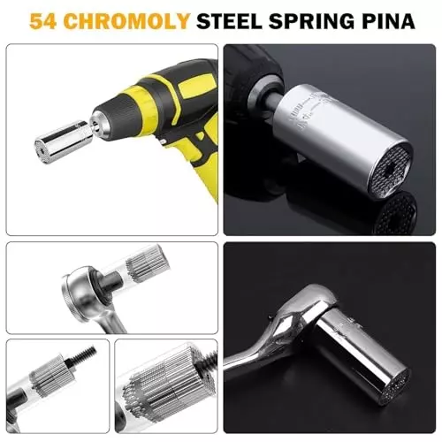 DY TOOLS Universal Wrench Gator-Grip Socket Tool Metal 7 & 19 mm Head Size