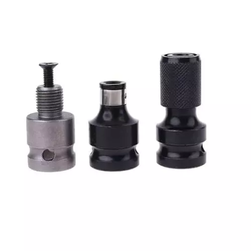 GENERIC Drill Chuck Adapter / Socket Converter 12.7 mm (1/2 inch) Square to 6.35 mm (1/4 inch) Hex (3 Pcs Set)