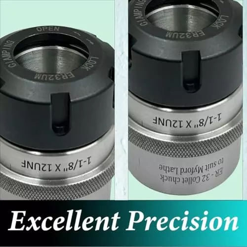 Assorts Collet Chuck Adapter Alloy Steel ER-32 28.58 mm (1-1/8 Inch) x 12 UNF for Myford Lathes
