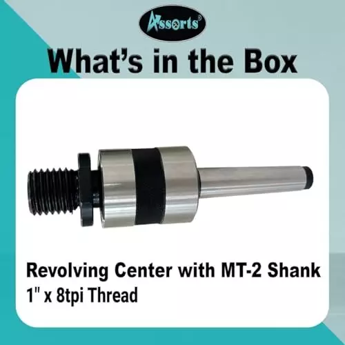 Assorts Live Tailstock Chuck Adapter Alloy Steel MT2 Morse Taper 1 Inch x 8 TPI Thread for Wood Lathe