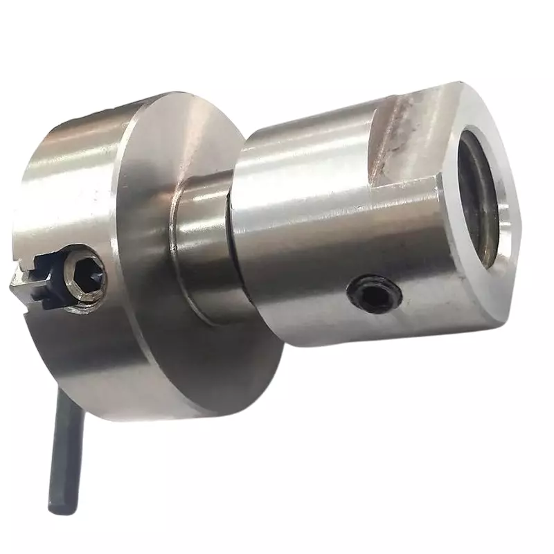 MachEl Spindle Adapter 1 inch (2.54 mm) x 8 TPI to M14 x 1 with 70 mm 4-Jaw Lathe Chuck
