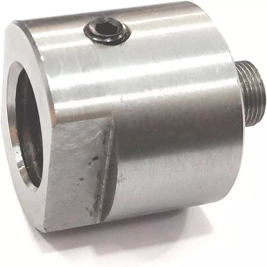 MachEl Spindle Adapter 1 inch (2.54 mm) x 8 TPI to M14 x 1 with 70 mm 4-Jaw Lathe Chuck