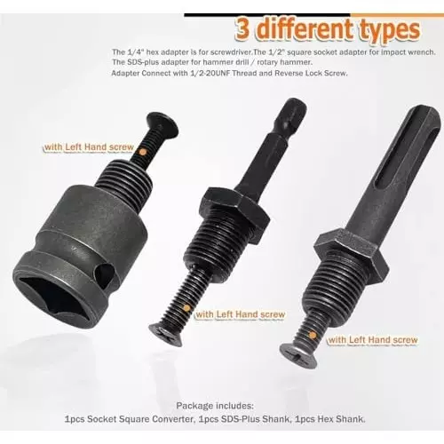 generic-3pcs-12-20unf-thread-drill-chuck-adapter-connecting-rodsds-plus-shank14hex-shank12-square-female-adaptor-with-left-hand-screw