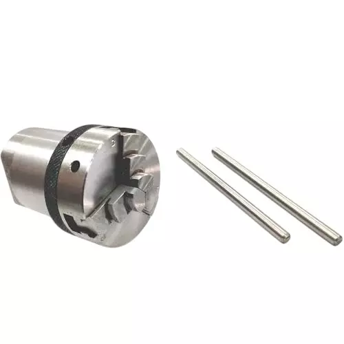 MachEl Lathe Spindle Adapter 1 inch (25.4 mm) x 8 TPI to M14 x 1 with 65 mm 3-Jaw Self-Centering Chuck