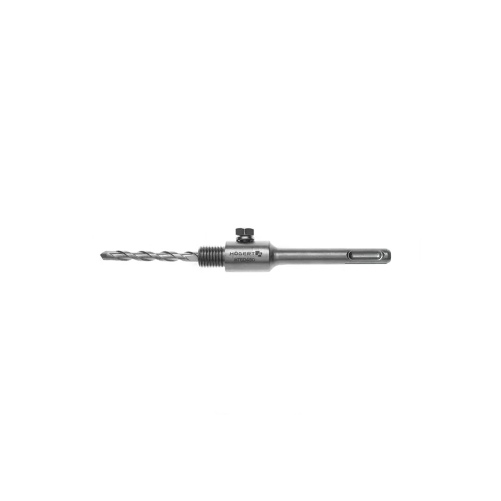 Hogert Technik Adapter Chrome Vanadium Steel Body, 110 mm Length for SDS+ Cemented Carbide Hole Saw Drill Bits, HT6D490