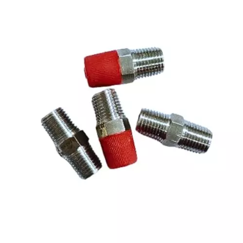 Japsin Instrumentation Adaptor Gauge Stainless Steel 6.35 mm NPT (M) x 6.35 mm NPT (M) Connection Size 25 g for Industrial Use, (Pack of 4 Pcs)