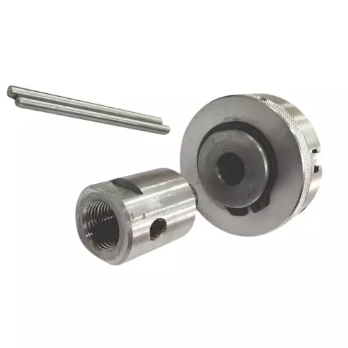 MachEl Lathe Spindle Adapter 3/4 inch (19.05 mm) x 16 TPI to M14 x 1 with 65 mm 4-Jaw Self-Centering Chuck