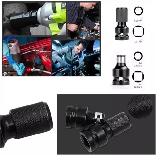 DY TOOLS Metal Wrench Socket Adapter Set 12.7 & 6.35 mm (1/2 & 1/4 Inch) Thread