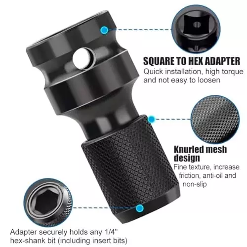 DY TOOLS Metal Wrench Socket Adapter Set 12.7 & 6.35 mm (1/2 & 1/4 Inch) Thread