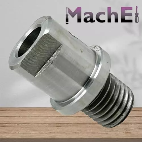 MachEl Shopsmith Mark V Lathe Spindle Adapter – 5/8 inch (1.58 mm) to 1 inch (2.54 mm) x 8 TPI Chuck, Silver