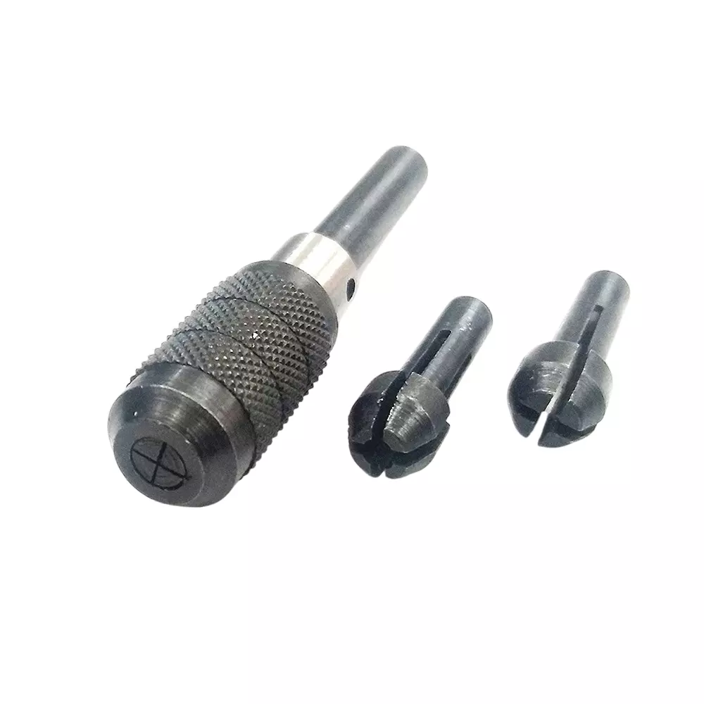 A.D INTERNATIONAL Pin Chuck Set Capacity 0 inch-1/32 inch, 1/32 inch-1/16 inch, 1/16 inch-3/32 inch (0-0.7 mm, 0.7-1.5 mm, 1.5-2.3 mm), QW-423M-N3I2 (Set of 3)