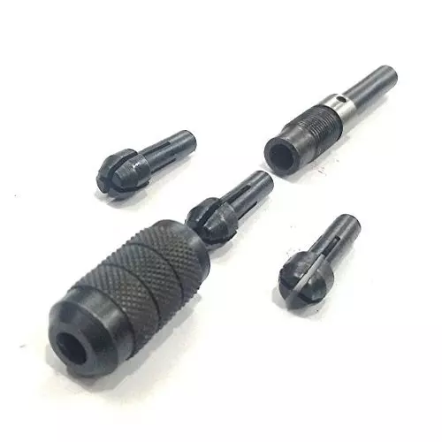 A.D INTERNATIONAL Pin Chuck Set Capacity 0 inch-1/32 inch, 1/32 inch-1/16 inch, 1/16 inch-3/32 inch (0-0.7 mm, 0.7-1.5 mm, 1.5-2.3 mm), QW-423M-N3I2 (Set of 3)