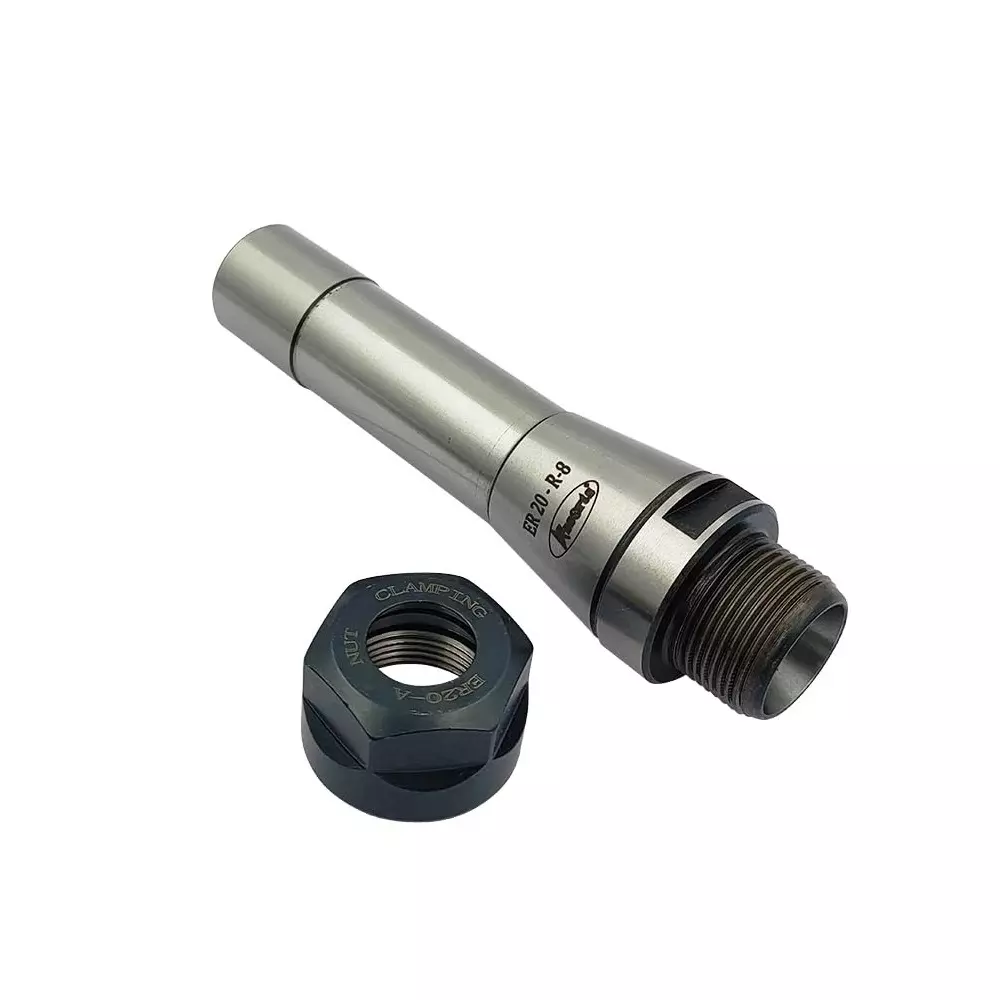 Assorts ‎ER20 ER Collet Adapter ‎Metal Ground Finish Tool Steel ‎ER20-R8 Shank-Drawbar