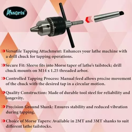 Assorts Easy Tapping Attachment Tool Steel 2MT Shank M14x1.25