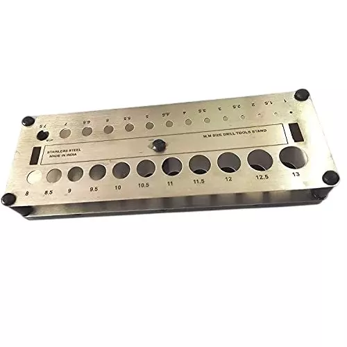 A.D INTERNATIONAL Stainless Steel Drill Stand With Sturdy Plastic Base Imperial Size for DIY, Tool Room, Workshops, H7-IC6B-A23C
