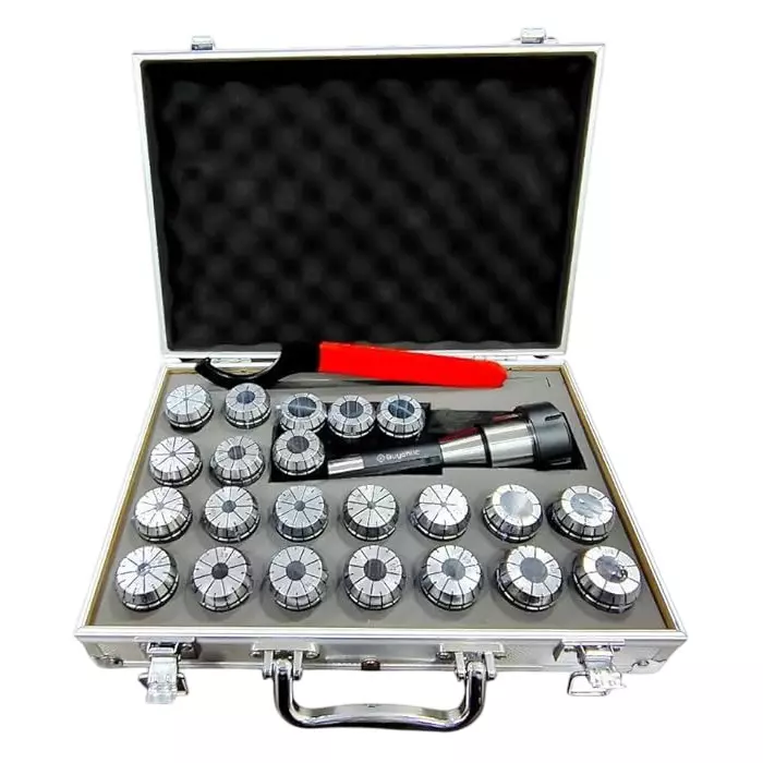 A.D INTERNATIONAL R8 Taper ER32 Collet Set Chuck Kit With 22 Pcs Collets 0.0004 inch (0.01 mm) Accuracy for CNC Processing, Boring, Milling, GD-XHON-TXV2