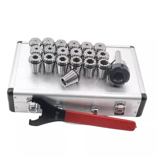 A.D INTERNATIONAL R8 Taper ER32 Collet Set Chuck Kit With 22 Pcs Collets 0.0004 inch (0.01 mm) Accuracy for CNC Processing, Boring, Milling, GD-XHON-TXV2