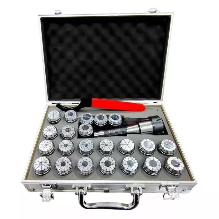 Buyohlic International R8 Taper ER32 Collet Set Chuck Kit With 22 Pcs Collets 0.0004 inch (0.01 mm) Accuracy for CNC Processing, Boring, Milling, GD-XHON-TXV2