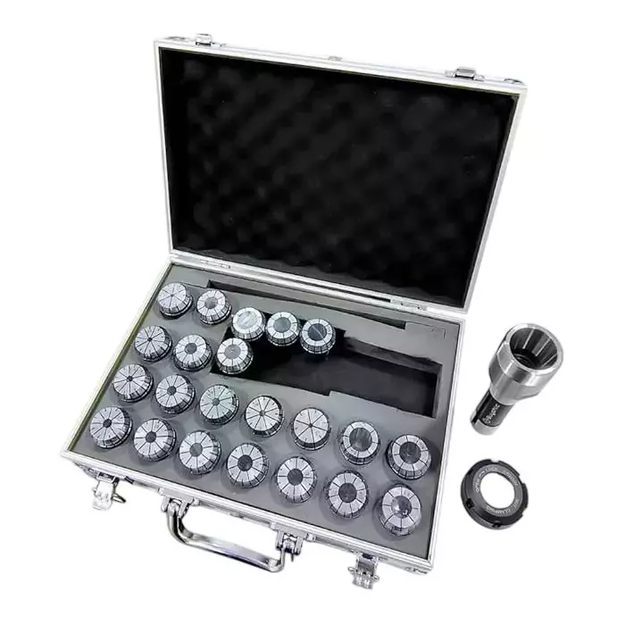 Buyohlic International R8 Taper ER32 Collet Set Chuck Kit With 22 Pcs Collets 0.0004 inch (0.01 mm) Accuracy for CNC Processing, Boring, Milling, GD-XHON-TXV2