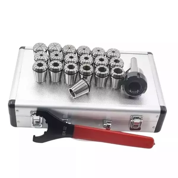 Buyohlic International R8 Taper ER32 Collet Set Chuck Kit With 22 Pcs Collets 0.0004 inch (0.01 mm) Accuracy for CNC Processing, Boring, Milling, GD-XHON-TXV2