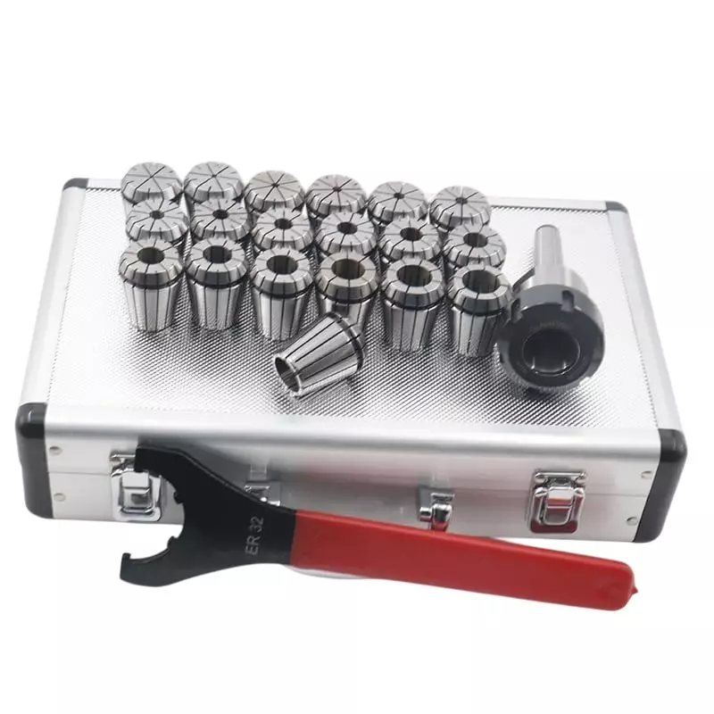 A.D INTERNATIONAL R8 Taper ER32 Collet Set Chuck Kit With 22 Pcs Collets 0.0004 inch (0.01 mm) Accuracy for CNC Processing, Boring, Milling, 100-CS-158
