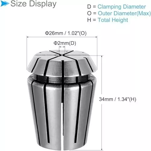 MECRAAF ER 25 High Precision Spring Collet 6 - 5 mm Size Range Spring Steel for CNC Machine, ER25-6