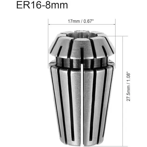 MECRAAF ER 16 High Precision Spring Collet 8 - 7 mm Size Range Spring Steel for CNC Machine, ER16-8