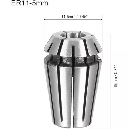 MECRAAF ER 11 High Precision Spring Collet 5.0 - 4.5 mm Size Range Spring Steel for CNC Machine, ER11-5
