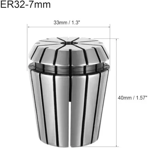MECRAAF ER 32 High Precision Spring Collet 7 - 6 mm Size Range Spring Steel for CNC Machine, ER32-7