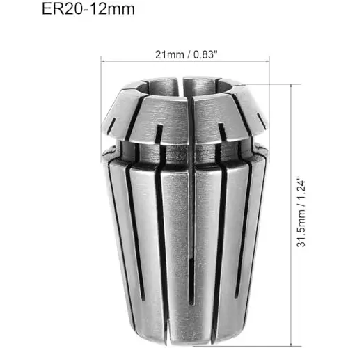 MECRAAF ER 20 High Precision Spring Collet 12 - 11 mm Size Range Spring Steel for CNC Machine, ER20-12