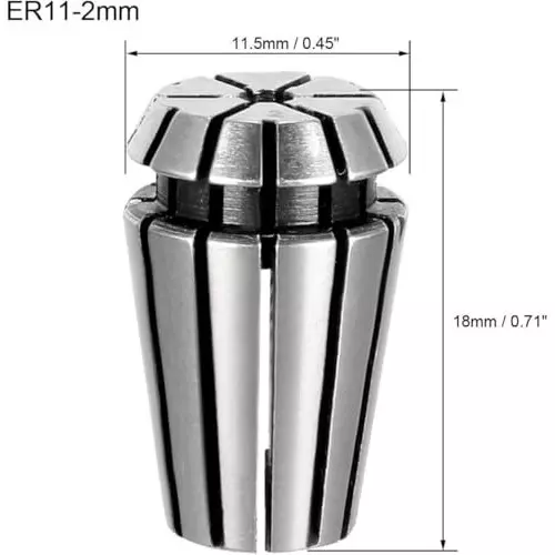 MECRAAF ER 11 High Precision Spring Collet 2.0 - 1.5 mm Size Range Spring Steel for CNC Machine, ER11-2