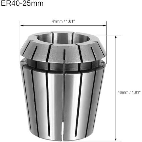 MECRAAF ER 40 High Precision Spring Collet 25 - 24 mm Size Range Spring Steel for CNC Machine, ER40-25