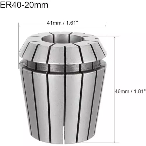 MECRAAF ER 40 High Precision Spring Collet 20 - 19 mm Size Range Spring Steel for CNC Machine, ER40-20