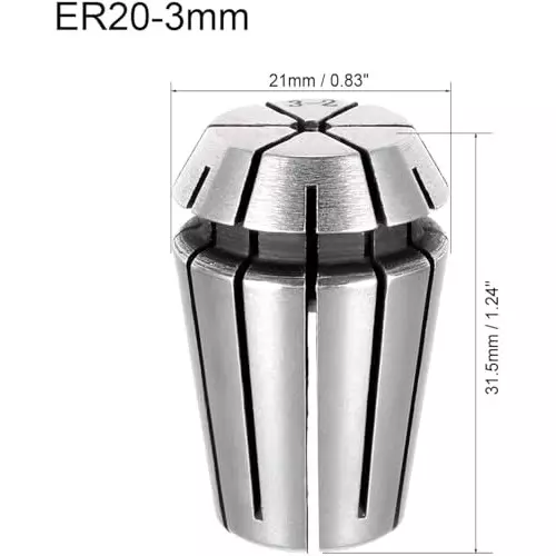 MECRAAF ER 20 High Precision Spring Collet 3 - 2 mm Size Range Spring Steel for CNC Machine, ER20-3