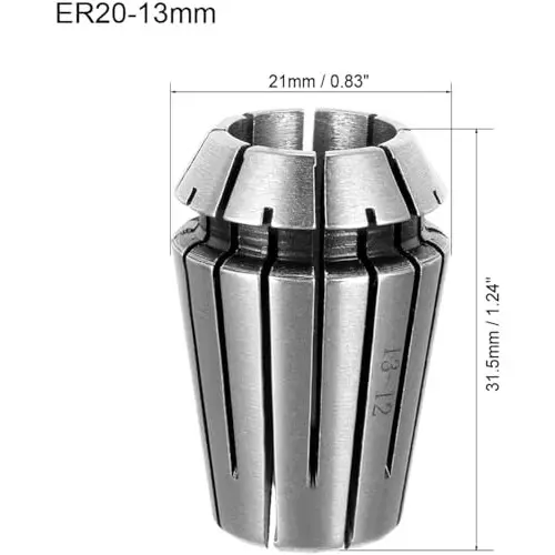 MECRAAF ER 20 High Precision Spring Collet 13 - 12 mm Size Range Spring Steel for CNC Machine, ER20-13