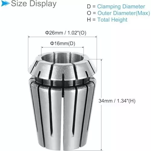 MECRAAF ER 25 High Precision Spring Collet 15 - 14 mm Size Range Spring Steel for CNC Machine, ER25-15