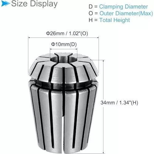 MECRAAF ER 25 High Precision Spring Collet 10 - 9 mm Size Range Spring Steel for CNC Machine, ER25-10