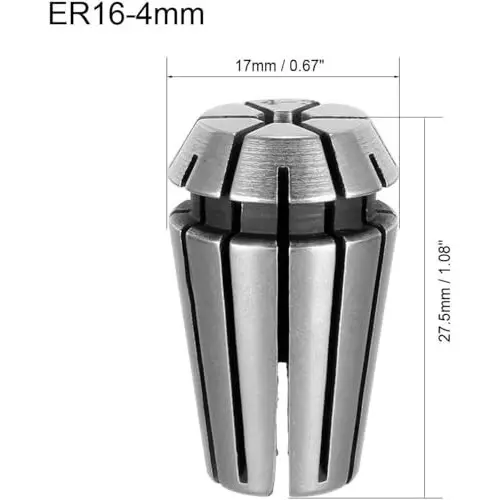 MECRAAF ER 16 High Precision Spring Collet 4 - 3 mm Size Range Spring Steel for CNC Machine, ER25-4