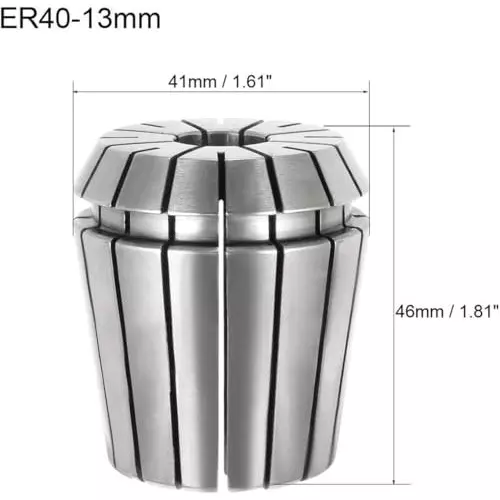 MECRAAF ER 40 High Precision Spring Collet 13 - 12 mm Size Range Spring Steel for CNC Machine, ER40-13