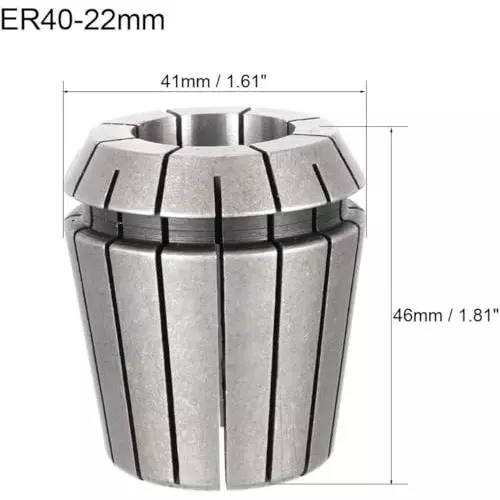 MECRAAF ER 40 High Precision Spring Collet 22 - 21 mm Size Range Spring Steel for CNC Machine, ER40-22