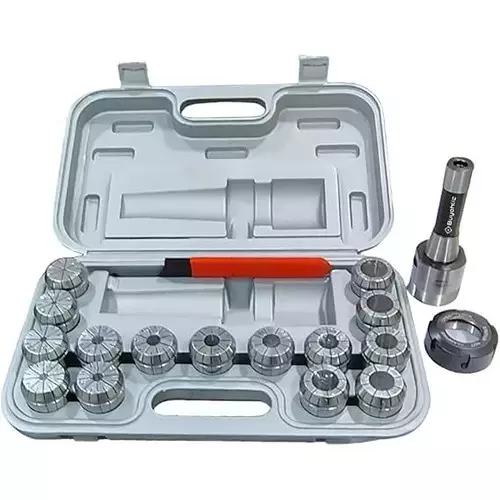 Buyohlic International ER40 Precision Collet Set with R8 Bridgeport Shank, Holder and Wrench for Milling and Drilling Operations, 100-CS-157 (Set of 15)