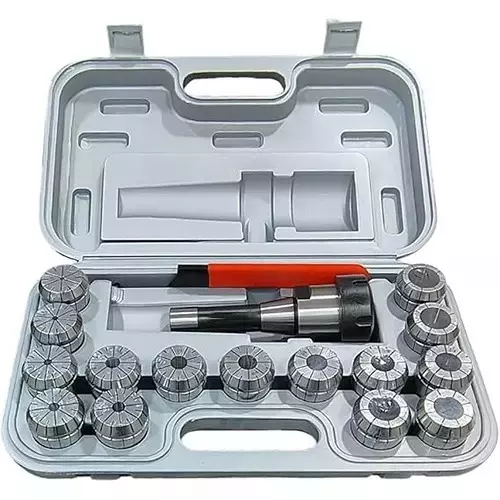 Buyohlic International ER40 Precision Collet Set with R8 Bridgeport Shank, Holder and Wrench for Milling and Drilling Operations, 100-CS-157 (Set of 15)