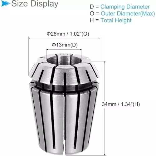 MECRAAF ER 25 High Precision Spring Collet 13 - 12 mm Size Range Spring Steel for CNC Machine, ER25-13