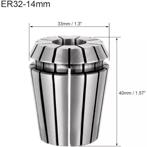 MECRAAF ER 32 High Precision Spring Collet 14 - 13 mm Size Range Spring Steel for CNC Machine, ER32-14
