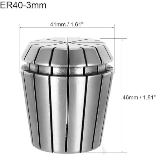 MECRAAF ER 40 High Precision Spring Collet 3 - 2 mm Size Range Spring Steel for CNC Machine, ER40-3