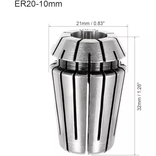 MECRAAF ER 20 High Precision Spring Collet 10 - 9 mm Size Range Spring Steel for CNC Machine, ER20-10